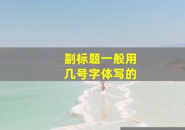 副标题一般用几号字体写的