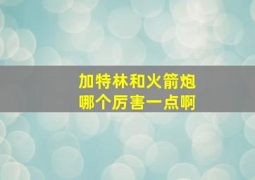 加特林和火箭炮哪个厉害一点啊