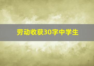 劳动收获30字中学生