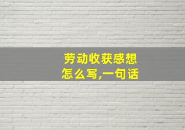 劳动收获感想怎么写,一句话