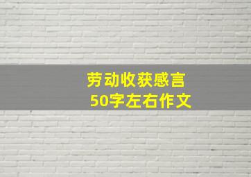 劳动收获感言50字左右作文