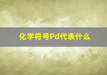 化学符号Pd代表什么