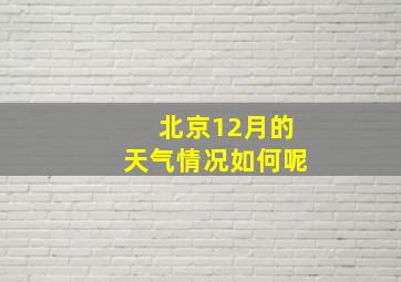 北京12月的天气情况如何呢