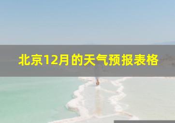 北京12月的天气预报表格