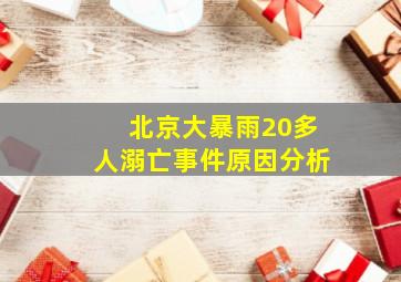 北京大暴雨20多人溺亡事件原因分析