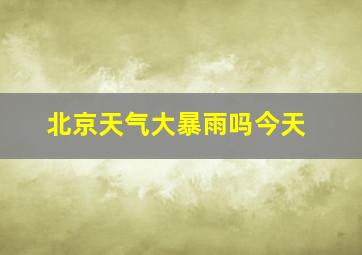 北京天气大暴雨吗今天