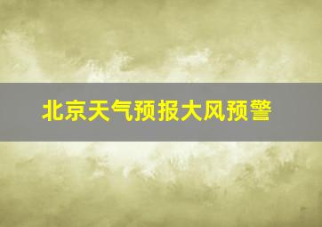 北京天气预报大风预警