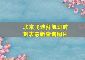 北京飞迪拜航班时刻表最新查询图片