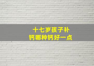 十七岁孩子补钙哪种钙好一点