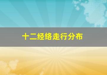 十二经络走行分布