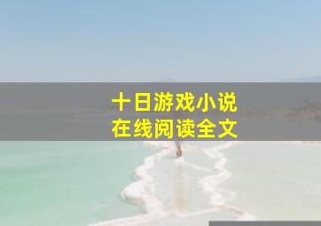 十日游戏小说在线阅读全文