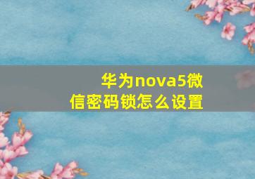 华为nova5微信密码锁怎么设置