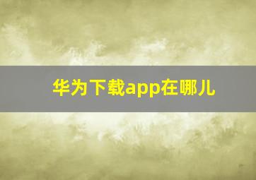 华为下载app在哪儿