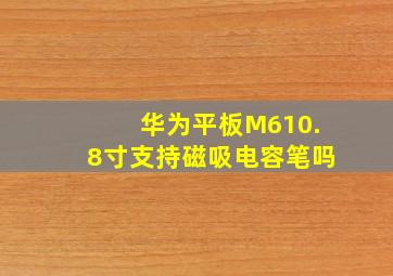 华为平板M610.8寸支持磁吸电容笔吗