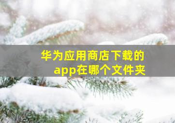 华为应用商店下载的app在哪个文件夹