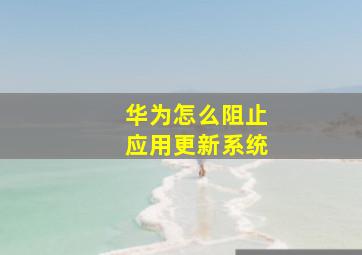 华为怎么阻止应用更新系统