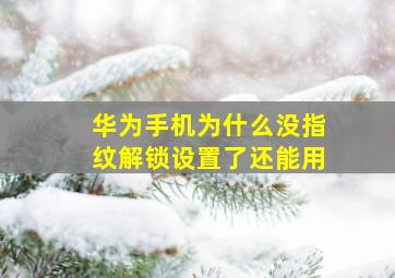 华为手机为什么没指纹解锁设置了还能用