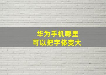 华为手机哪里可以把字体变大