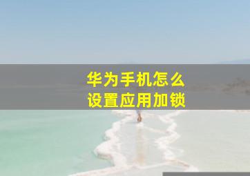 华为手机怎么设置应用加锁