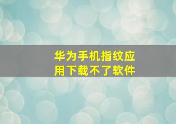 华为手机指纹应用下载不了软件