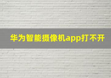 华为智能摄像机app打不开