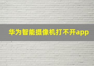 华为智能摄像机打不开app