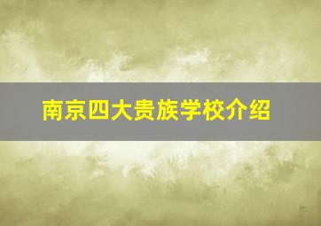 南京四大贵族学校介绍