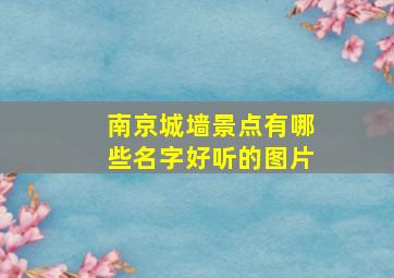 南京城墙景点有哪些名字好听的图片