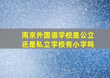 南京外国语学校是公立还是私立学校有小学吗