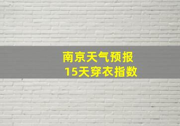 南京天气预报15天穿衣指数