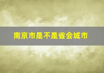 南京市是不是省会城市