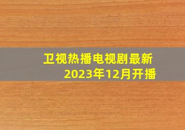 卫视热播电视剧最新2023年12月开播