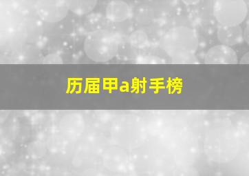 历届甲a射手榜