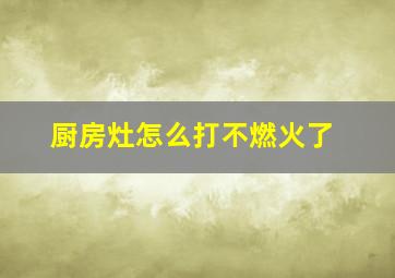 厨房灶怎么打不燃火了