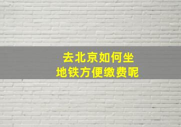 去北京如何坐地铁方便缴费呢