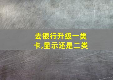 去银行升级一类卡,显示还是二类