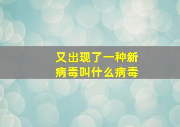 又出现了一种新病毒叫什么病毒