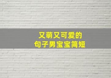 又萌又可爱的句子男宝宝简短