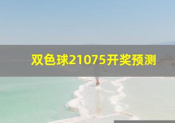 双色球21075开奖预测