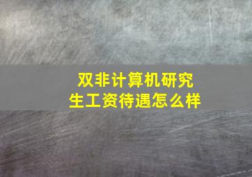 双非计算机研究生工资待遇怎么样