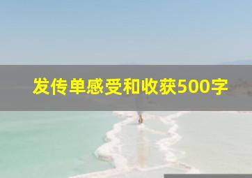 发传单感受和收获500字