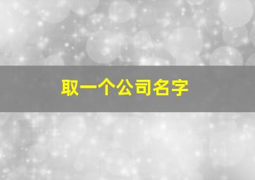 取一个公司名字