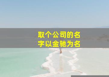 取个公司的名字以金驰为名