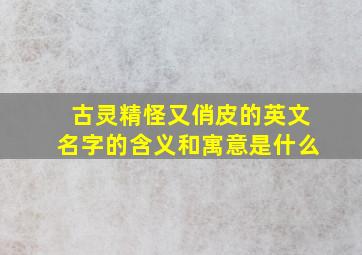 古灵精怪又俏皮的英文名字的含义和寓意是什么