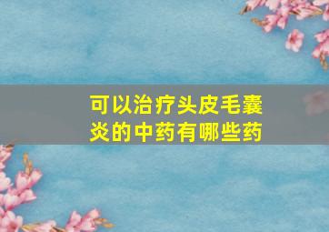 可以治疗头皮毛囊炎的中药有哪些药