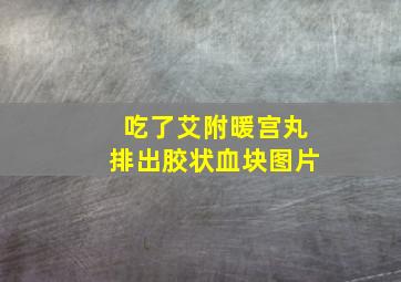 吃了艾附暖宫丸排出胶状血块图片