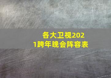 各大卫视2021跨年晚会阵容表