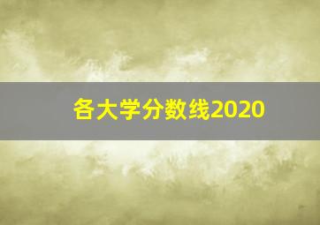 各大学分数线2020