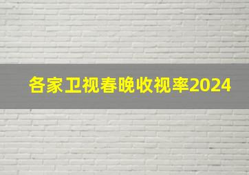 各家卫视春晚收视率2024