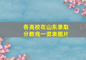 各高校在山东录取分数线一览表图片